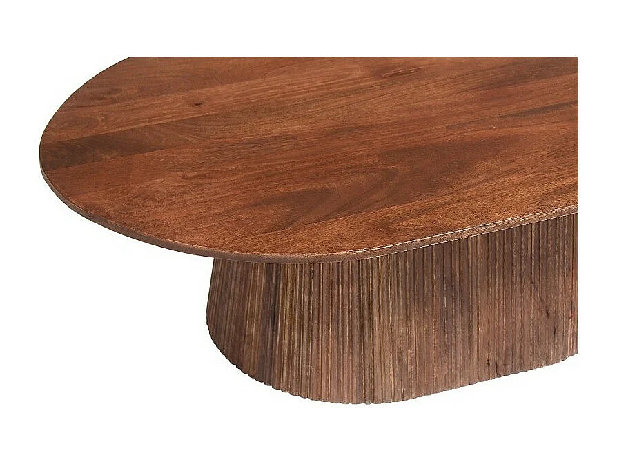 Ovaler Couchtisch MITCHEL – Exotisches braunes Mangoholz 120x70 cm