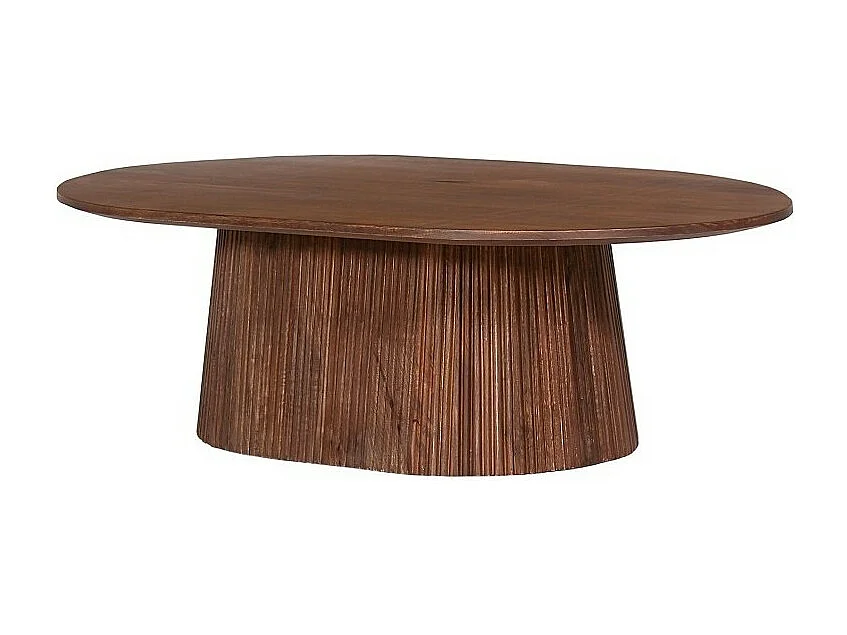 Ovaler Couchtisch MITCHEL – Exotisches braunes Mangoholz 120x70 cm