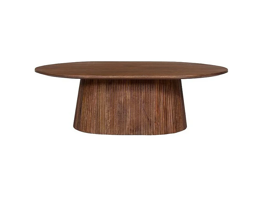 Ovale salontafel MITCHEL – Exotisch mangohout bruin 120x70 cm