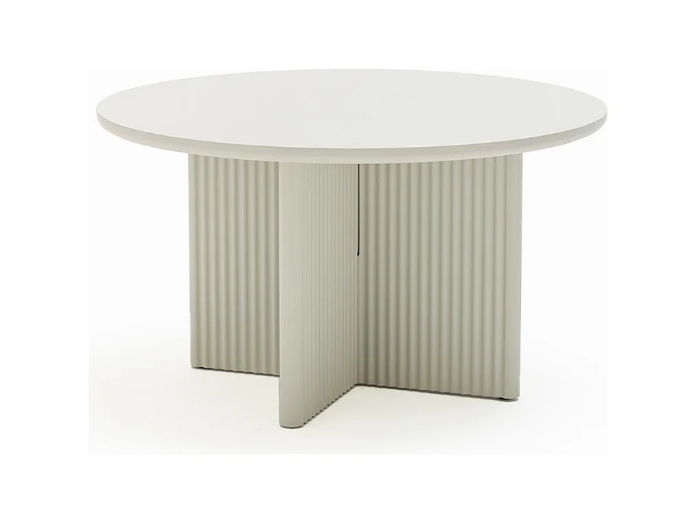 Jura - Table basse ronde en bois ø80cm - Grège