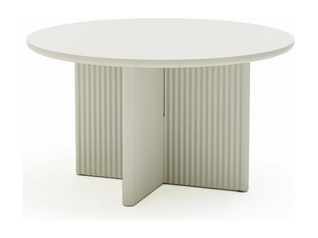 Jura - Table basse ronde en bois ø80cm - Grège