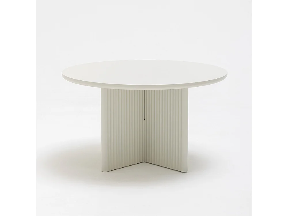 Jura - Table basse ronde en bois ø80cm - Grège