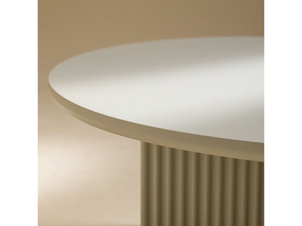 Jura - Table basse ronde en bois ø80cm - Grège