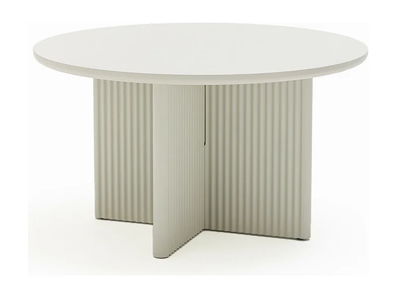 Jura - Table basse ronde en bois ø80cm - Grège