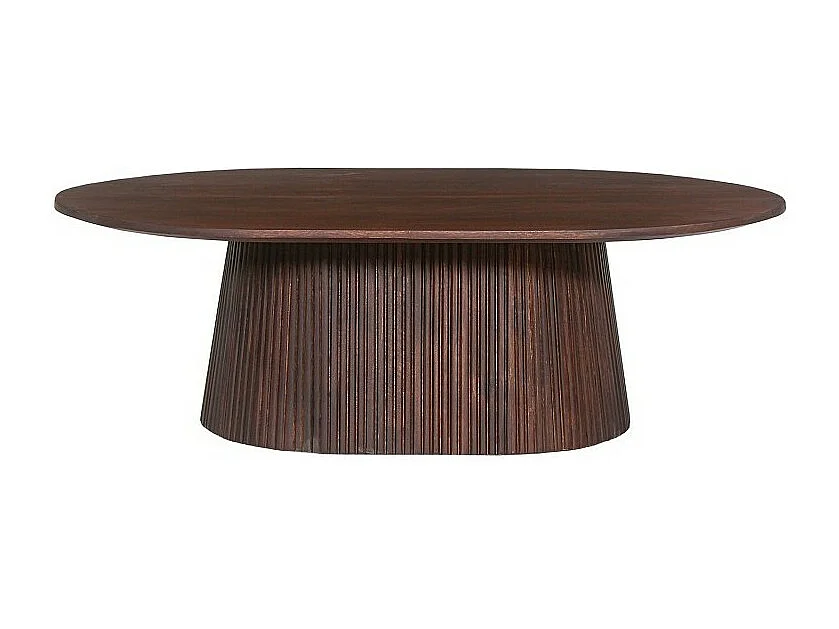 Ovaler Couchtisch MITCHEL – Dunkelbraunes exotisches Mangoholz 120x70 cm