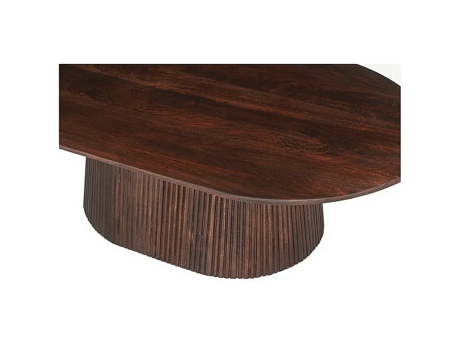Ovaler Couchtisch MITCHEL – Dunkelbraunes exotisches Mangoholz 120x70 cm
