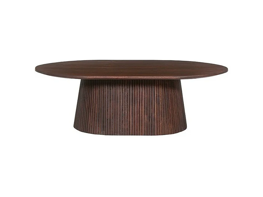 Ovale salontafel MITCHEL - Donkerbruin exotisch mangohout 120x70 cm