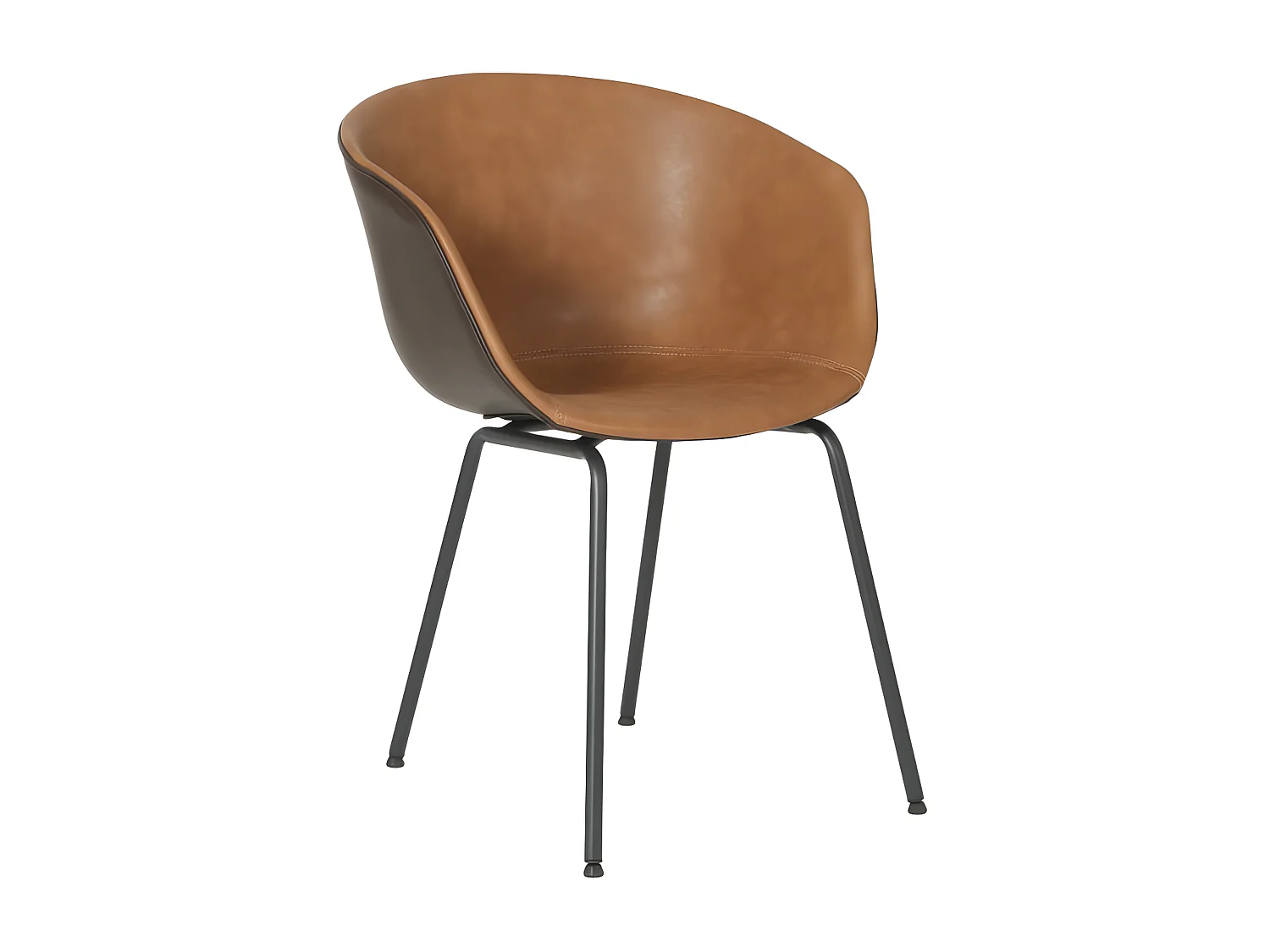 Lot de 2 chaises simili camel MANA