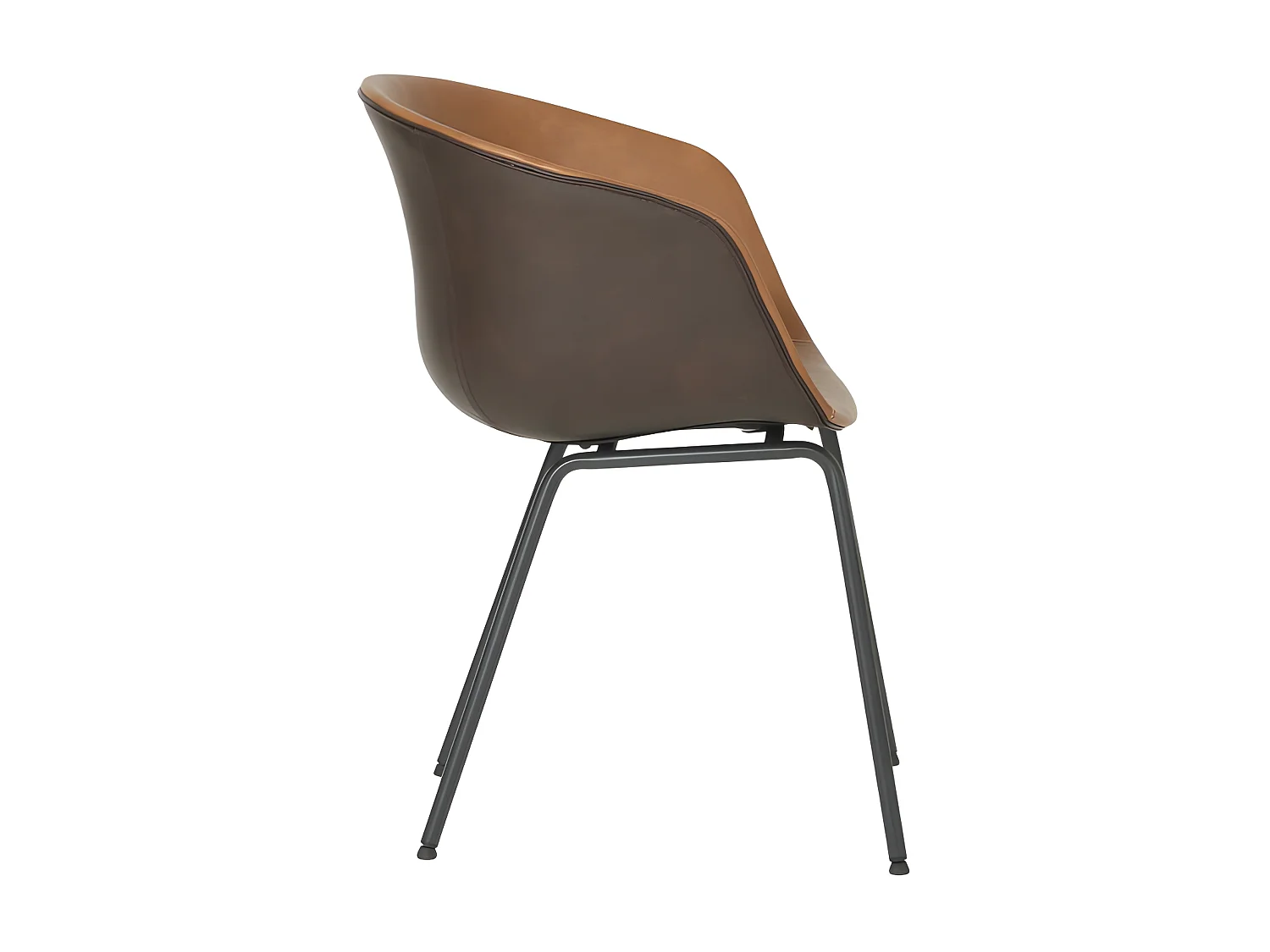 Lot de 2 chaises simili camel MANA