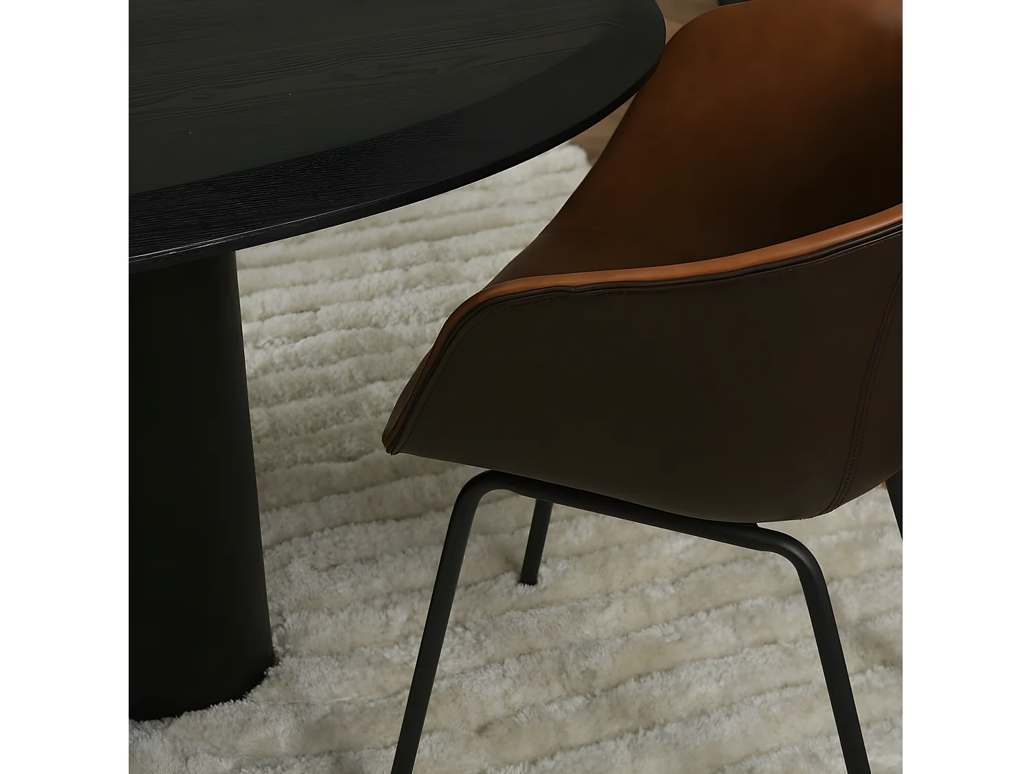 Lot de 2 chaises simili camel MANA