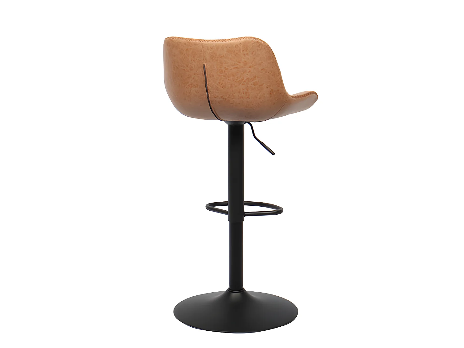 Tabouret de bar pivotant réglable Tilda PU cognac