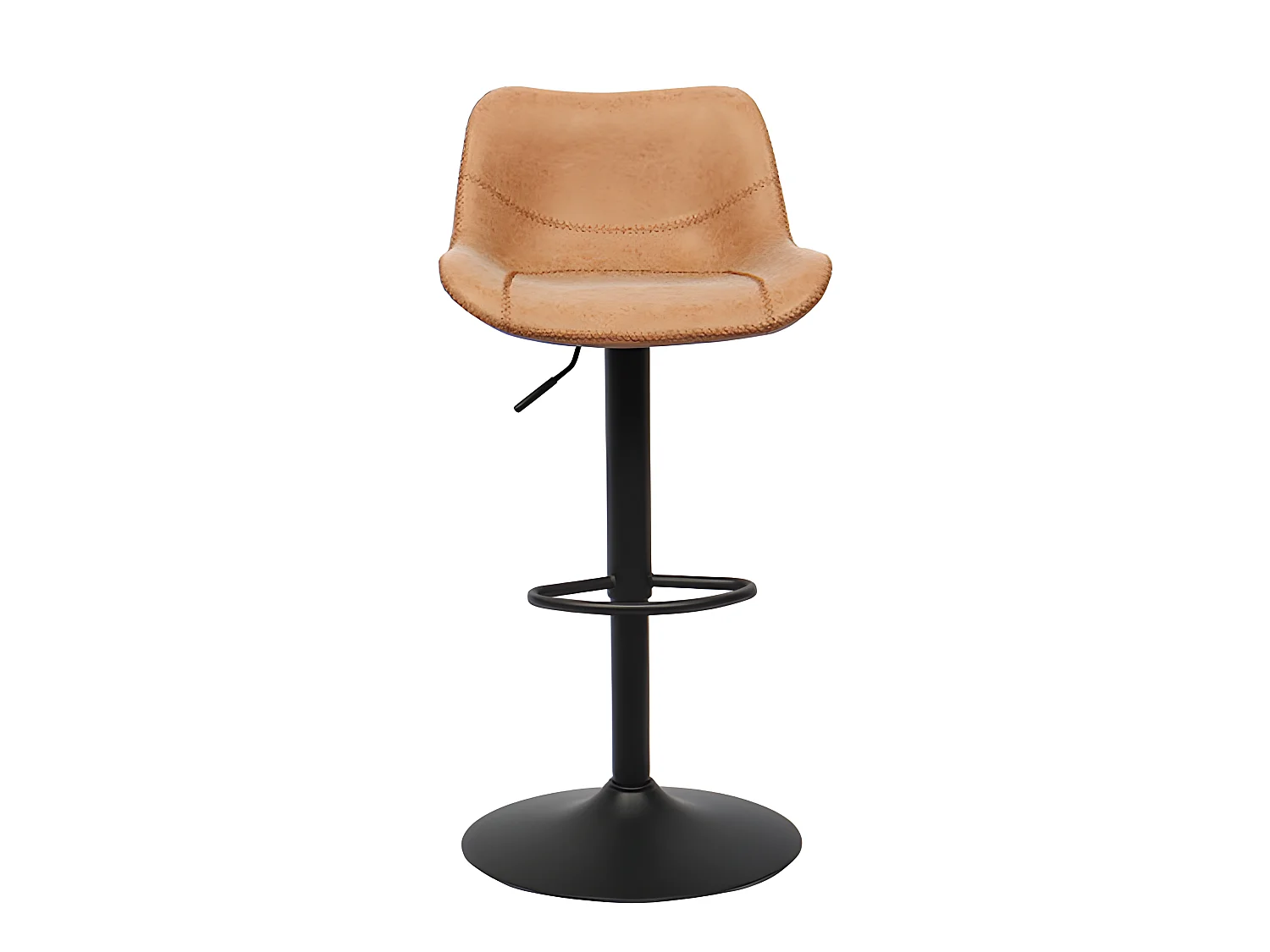 Tabouret de bar pivotant réglable Tilda PU cognac
