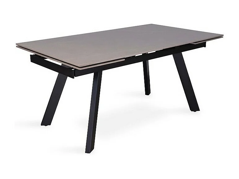 Ausziehbarer Esstisch für 10 Personen mit grauer Steinplatte, Kollektion LAROS. Struktur aus Metall.