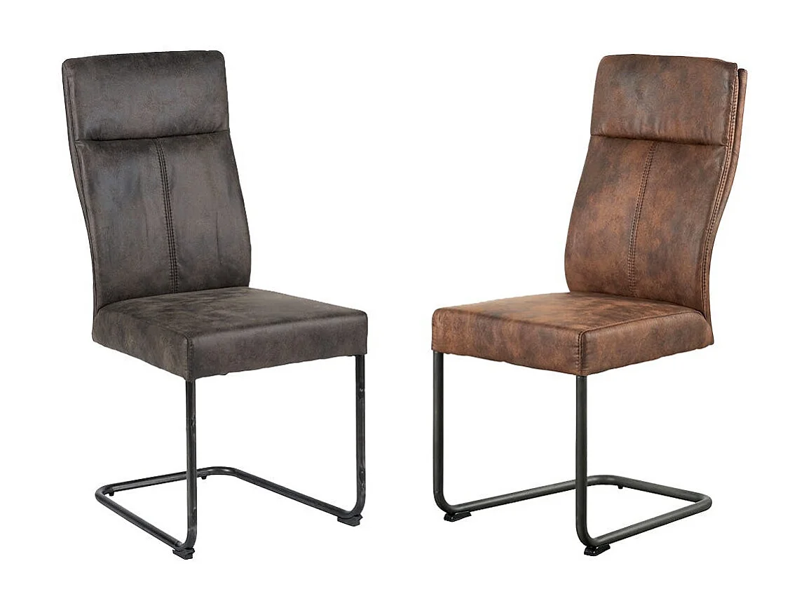 Chaise rembourrée havane en microfibre