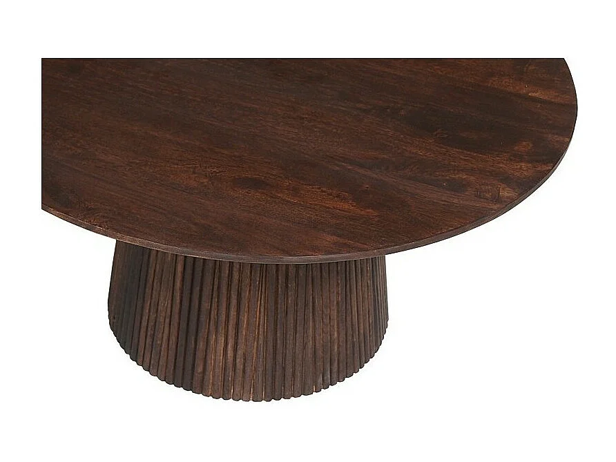 Ronde salontafel MITCHEL – Exotisch mangohout bruin diameter 80 cm