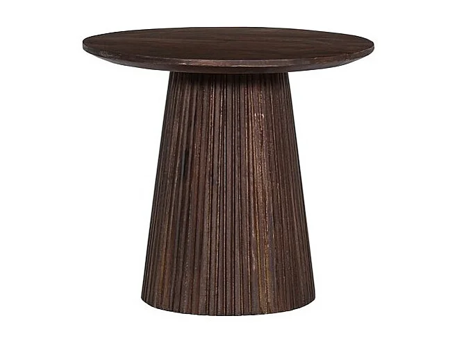 Runder Couchtisch MITCHEL – Exotisches Mangoholz in Braun, Durchmesser 50 cm