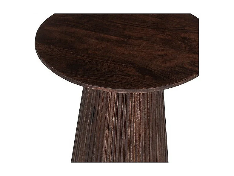 Table basse ronde collection MITCHEL en bois exotique de manguier brun diamètre 50 cm