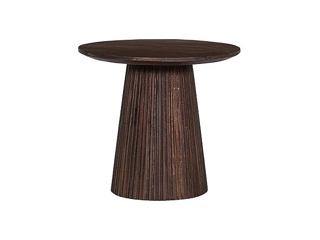 Table basse ronde MITCHEL – Bois exotique de manguier brun diamètre 50 cm