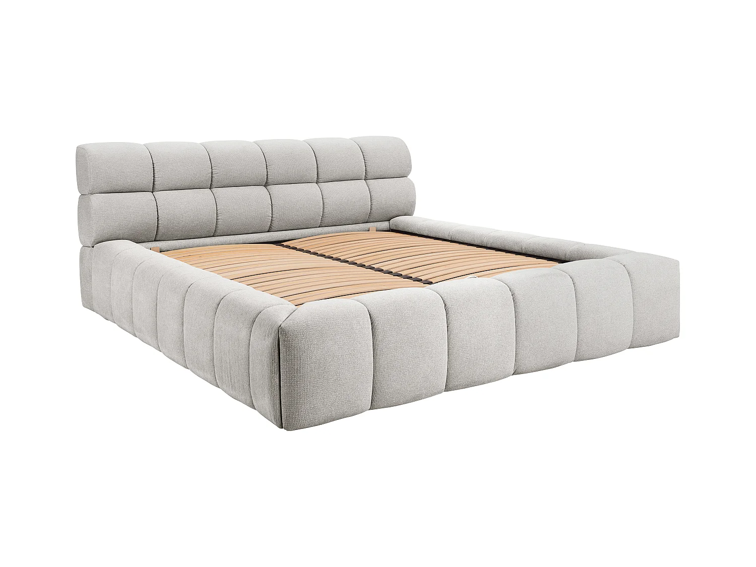 Bed met opbergruimte 160 x 200 cm - Stof - Lichtgrijs + matras - FORVIK van Pascal Morabito