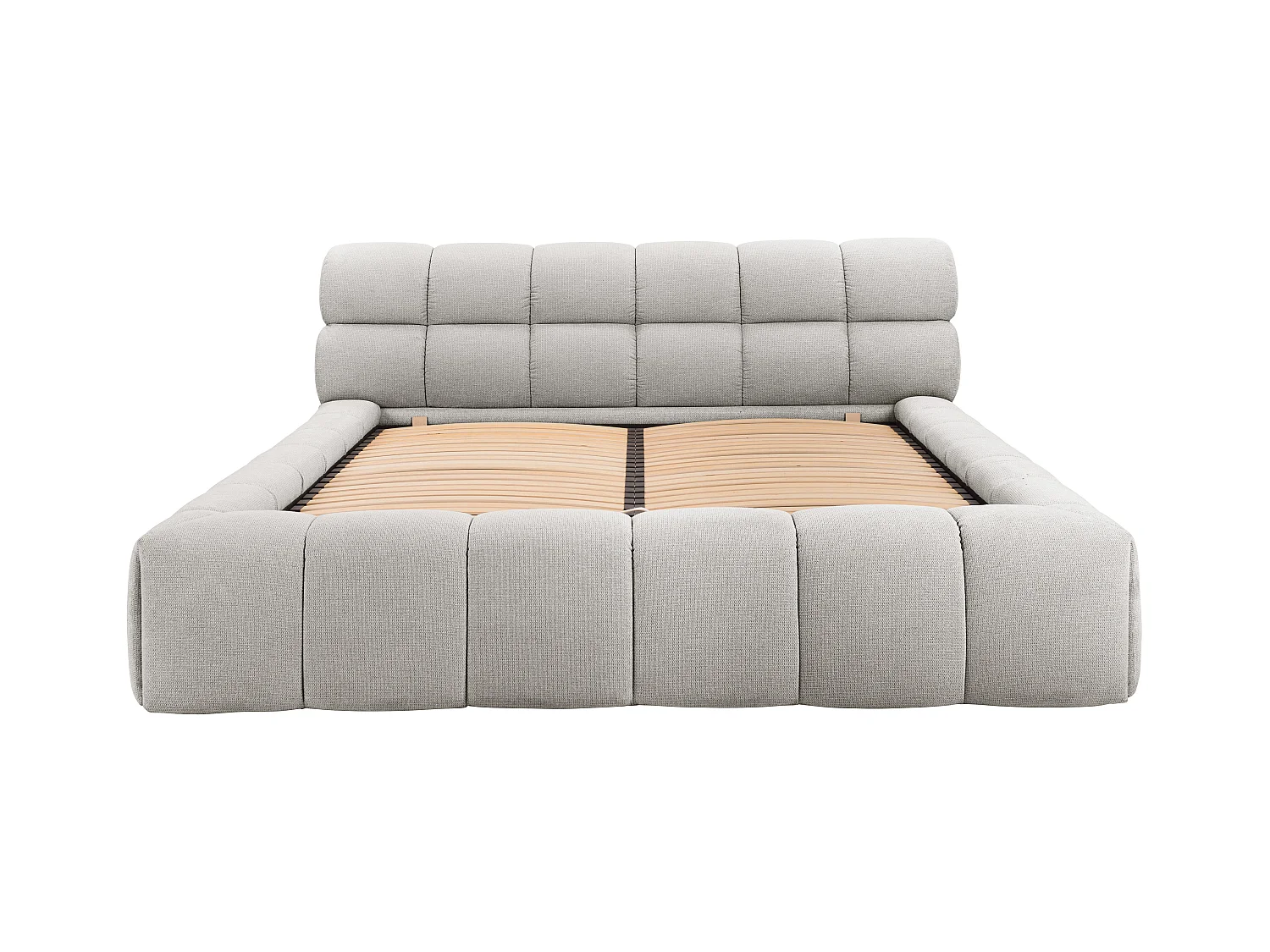 Bed met opbergruimte 160 x 200 cm - Stof - Lichtgrijs + matras - FORVIK van Pascal Morabito