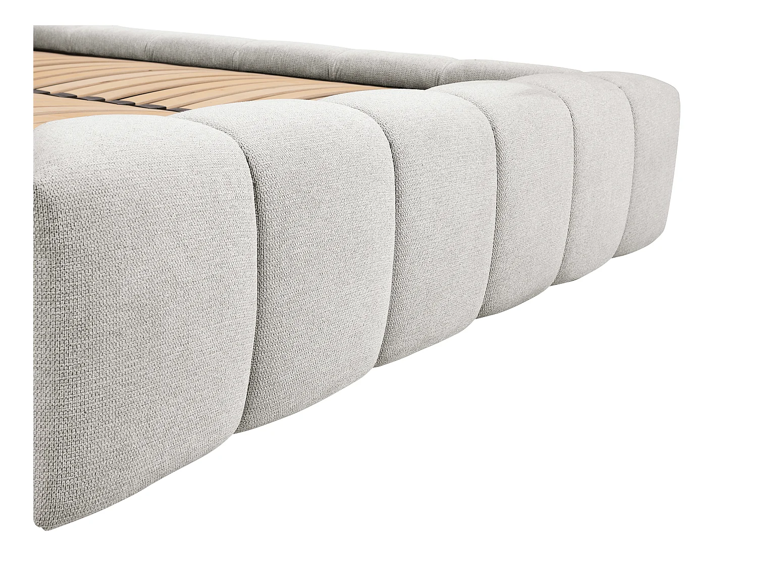 Bed met opbergruimte 160 x 200 cm - Stof - Lichtgrijs + matras - FORVIK van Pascal Morabito