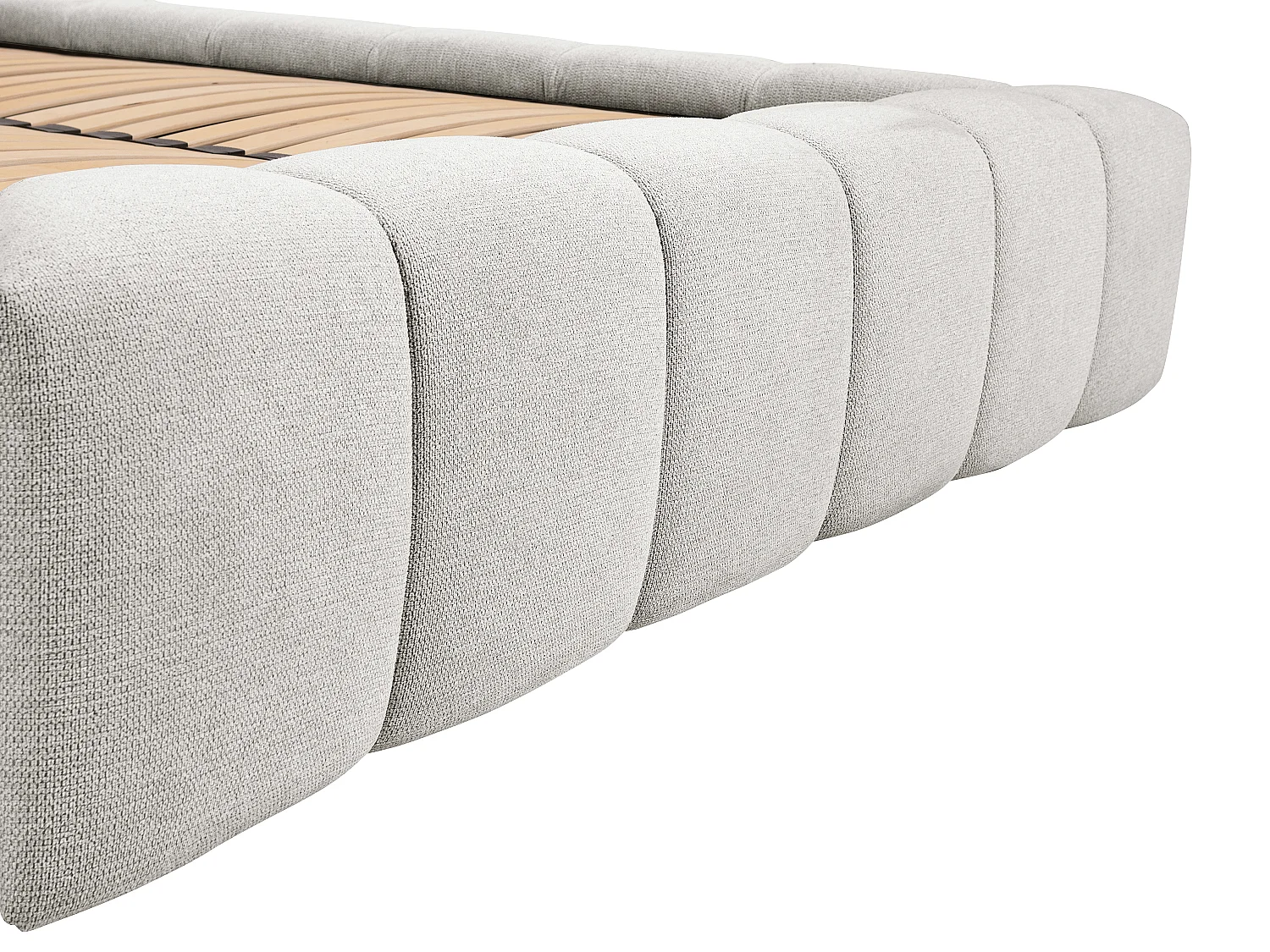 Lit coffre 160 x 200 cm - Tissu - Gris clair + Matelas - FORVIK de Pascal Morabito