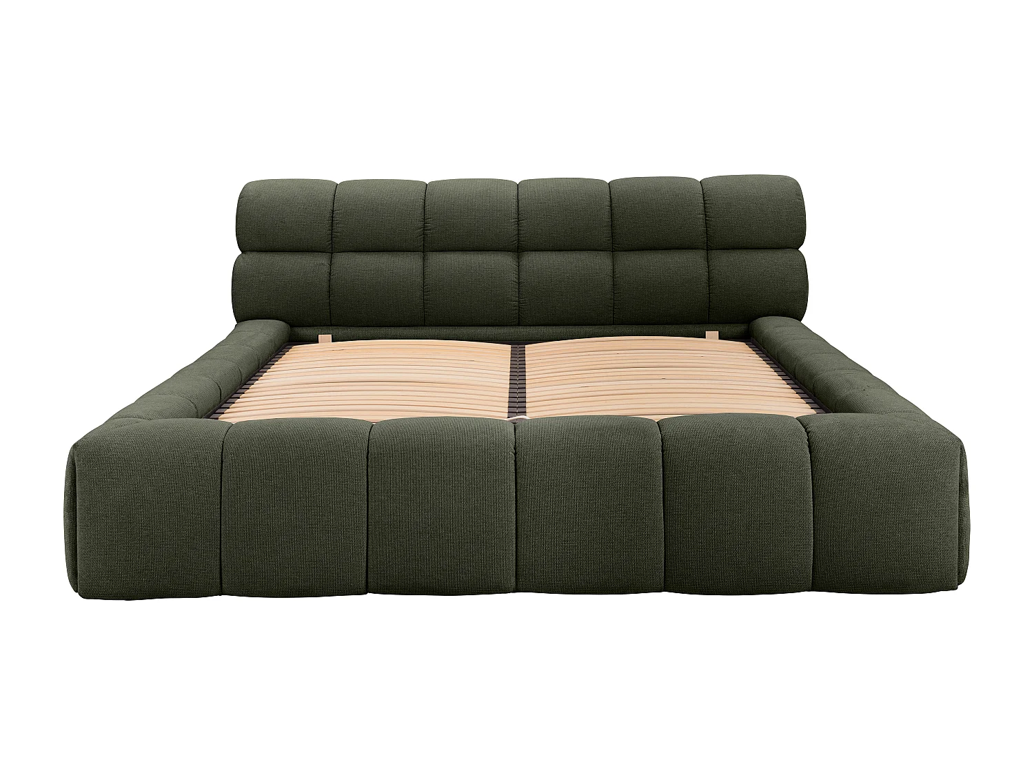 Lit coffre 160 x 200 cm - Tissu - Vert + Matelas - FORVIK de Pascal Morabito