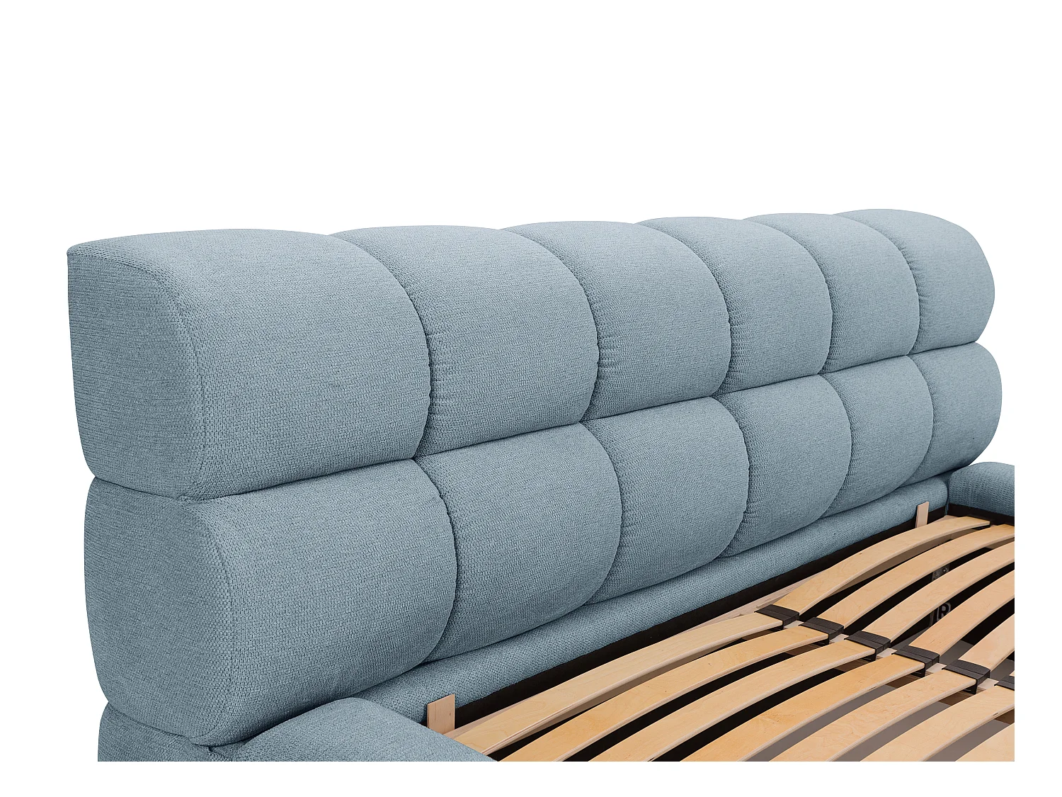 Lit coffre 180 x 200 cm - Tissu - Bleu ciel + Matelas - FORVIK de Pascal Morabito