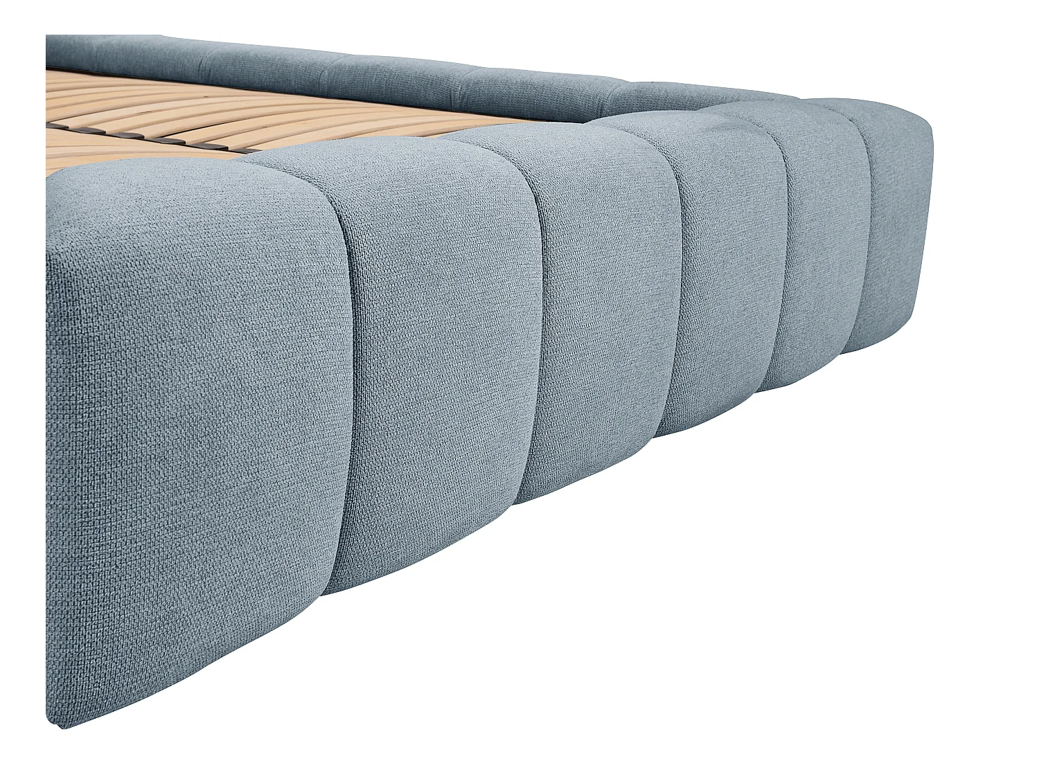 Lit coffre 180 x 200 cm - Tissu - Bleu ciel + Matelas - FORVIK de Pascal Morabito