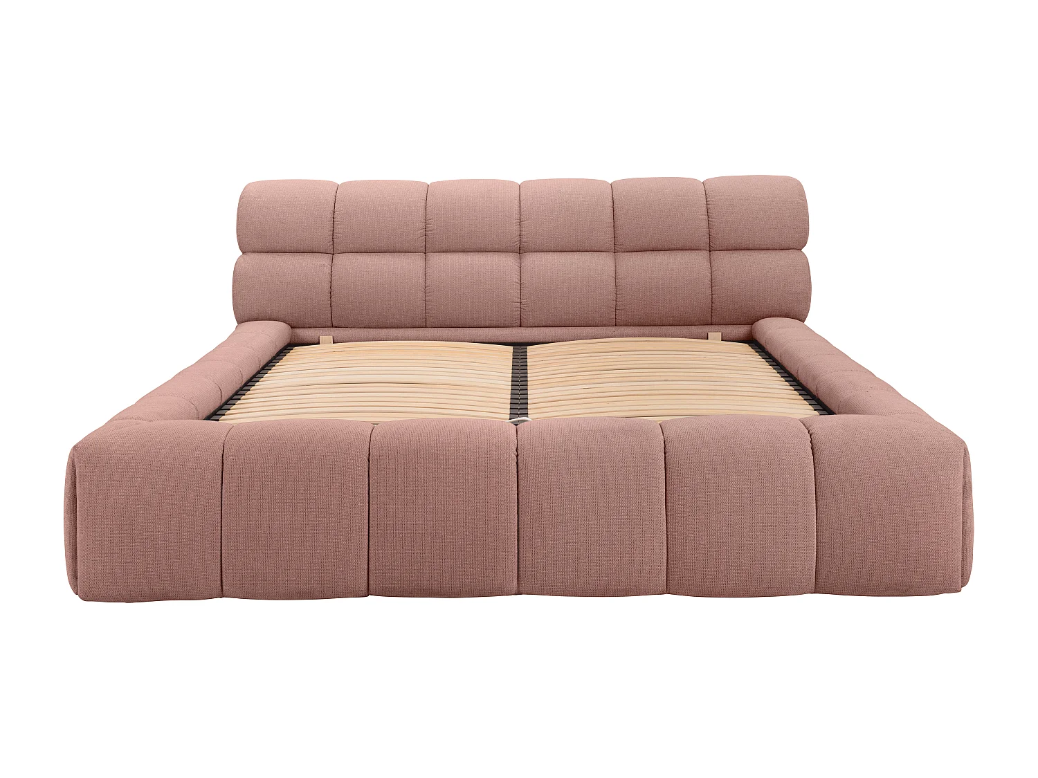 Lit coffre 180 x 200 cm - Tissu - Rose + Matelas - FORVIK de Pascal Morabito