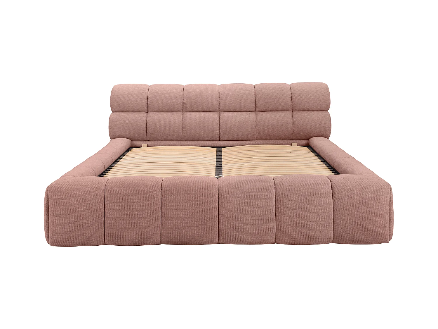 Lit coffre 180 x 200 cm - Tissu - Rose + Matelas - FORVIK de Pascal Morabito