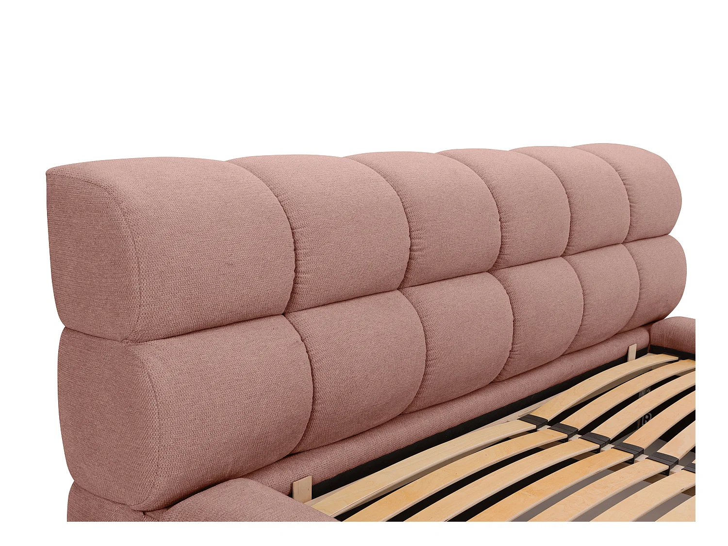 Lit coffre 180 x 200 cm - Tissu - Rose + Matelas - FORVIK de Pascal Morabito
