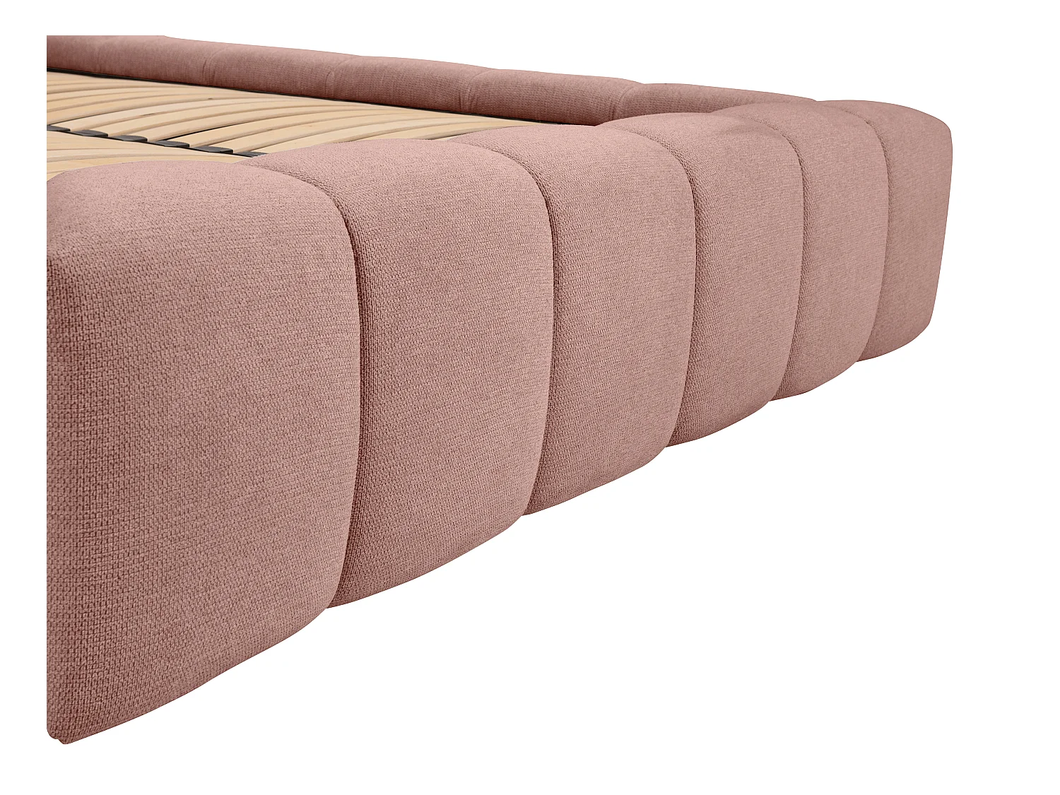 Lit coffre 180 x 200 cm - Tissu - Rose + Matelas - FORVIK de Pascal Morabito