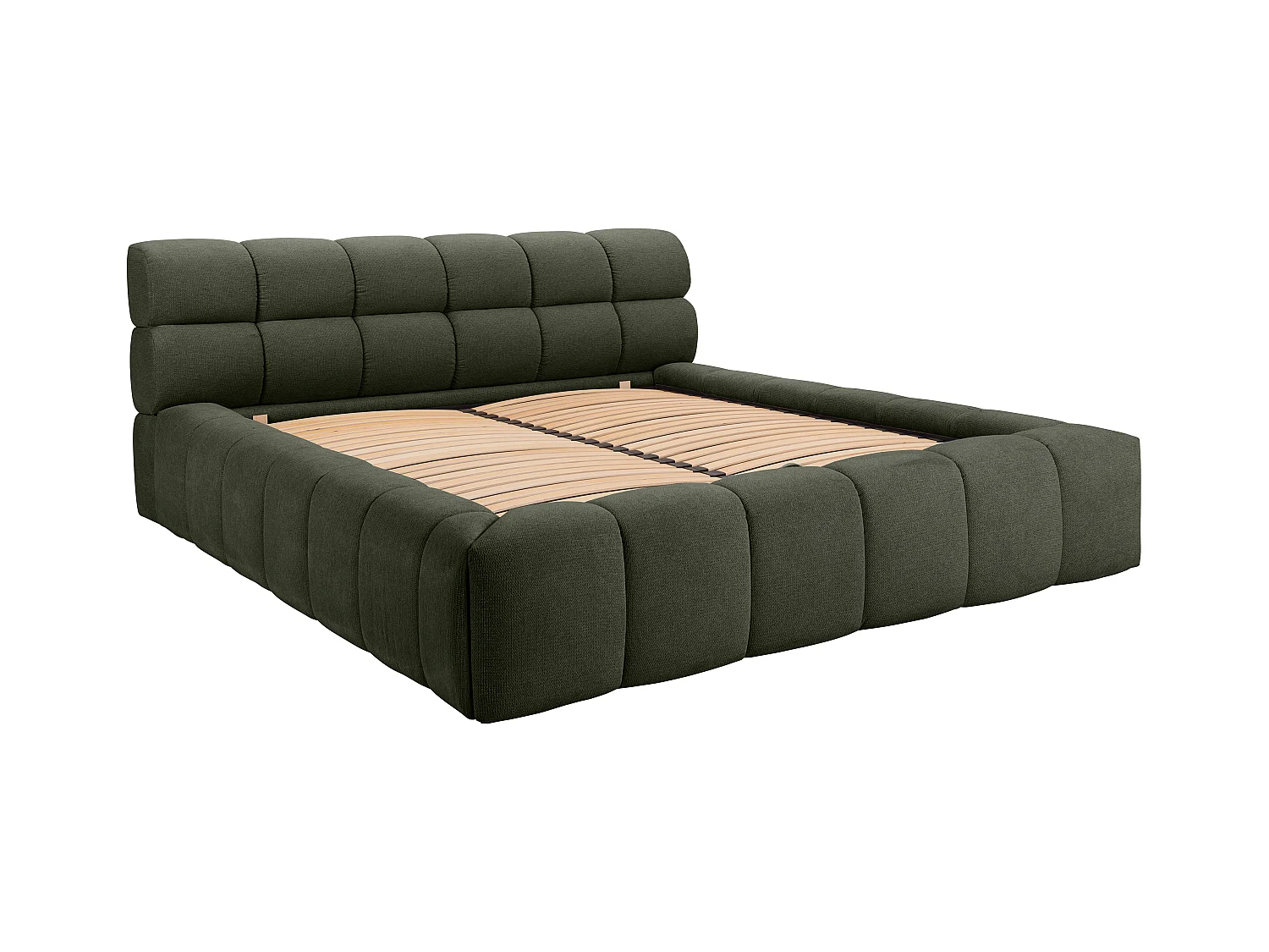 Bed met opbergruimte 180 x 200 cm - Stof - Groen + matras - FORVIK van Pascal Morabito