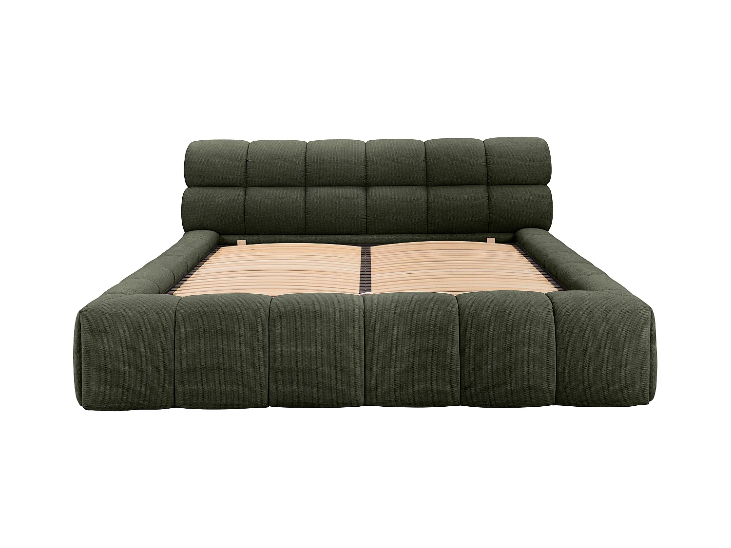 Bed met opbergruimte 180 x 200 cm - Stof - Groen + matras - FORVIK van Pascal Morabito