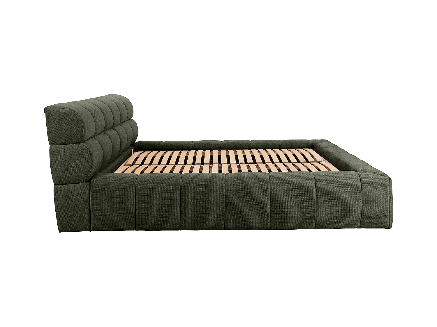 Bed met opbergruimte 180 x 200 cm - Stof - Groen + matras - FORVIK van Pascal Morabito