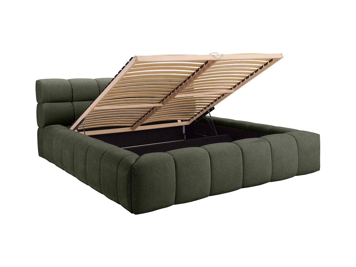Bed met opbergruimte 180 x 200 cm - Stof - Groen + matras - FORVIK van Pascal Morabito