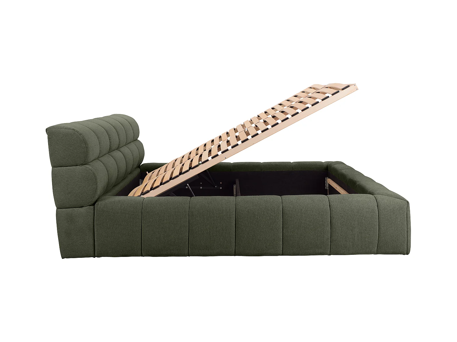 Bed met opbergruimte 180 x 200 cm - Stof - Groen + matras - FORVIK van Pascal Morabito