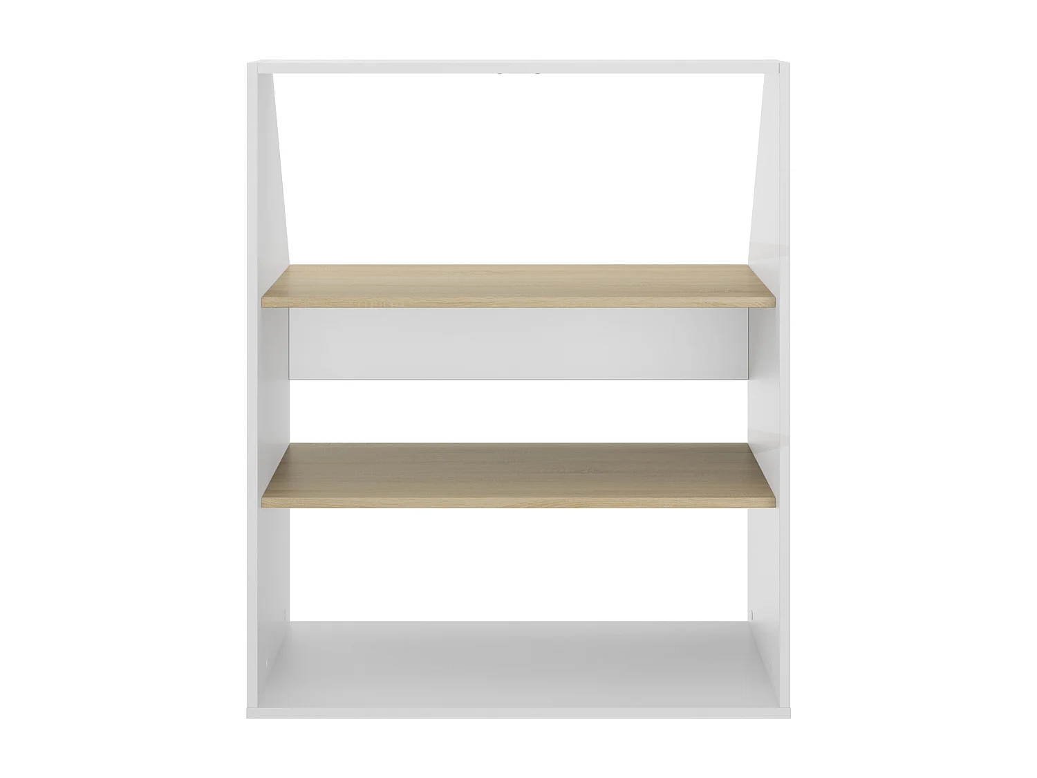 Móvel com inclinação, 2 prateleiras branco e natural - ADEZIO