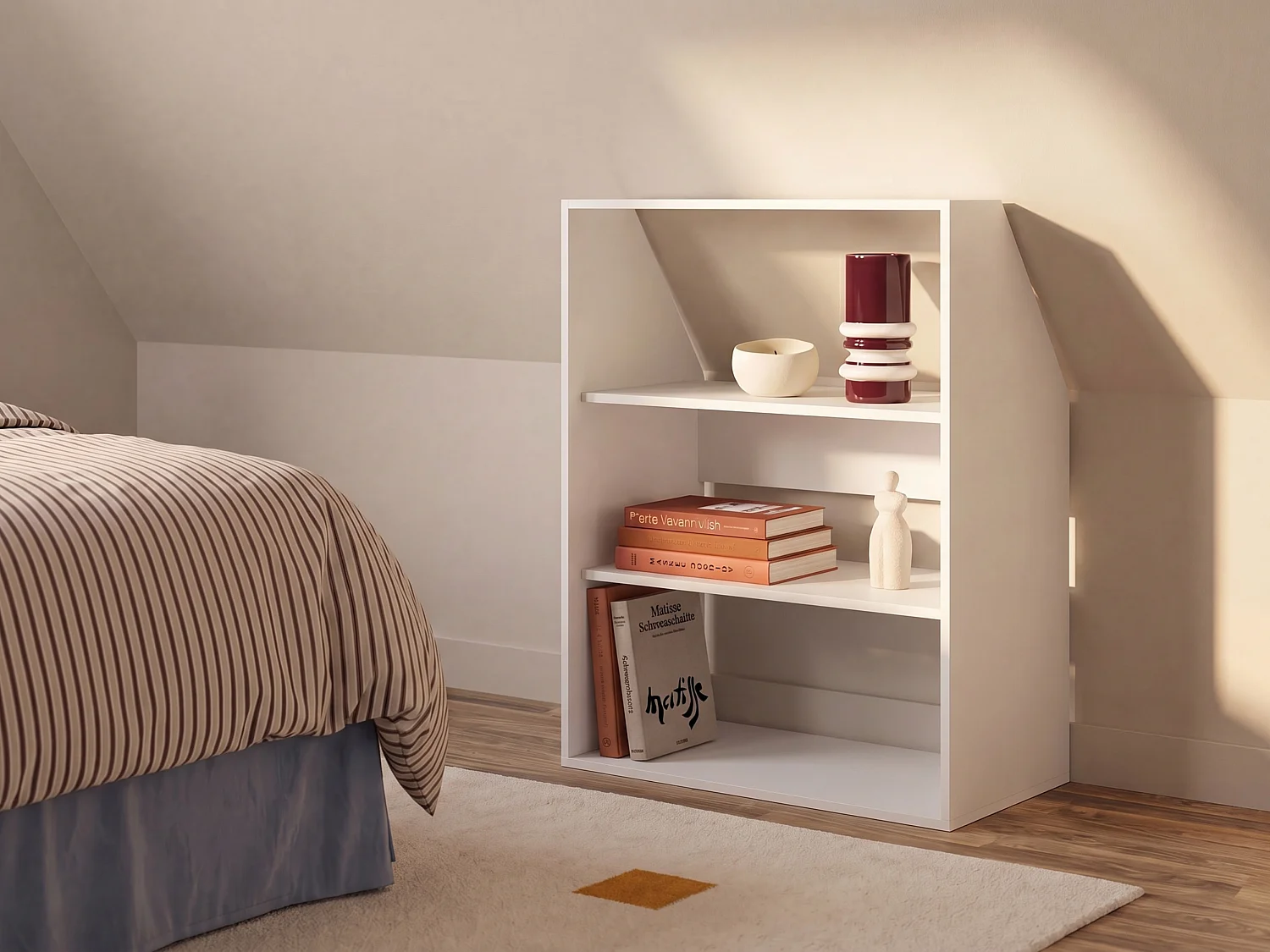 Furniture under slope 2 shelves - White - ADEZIO