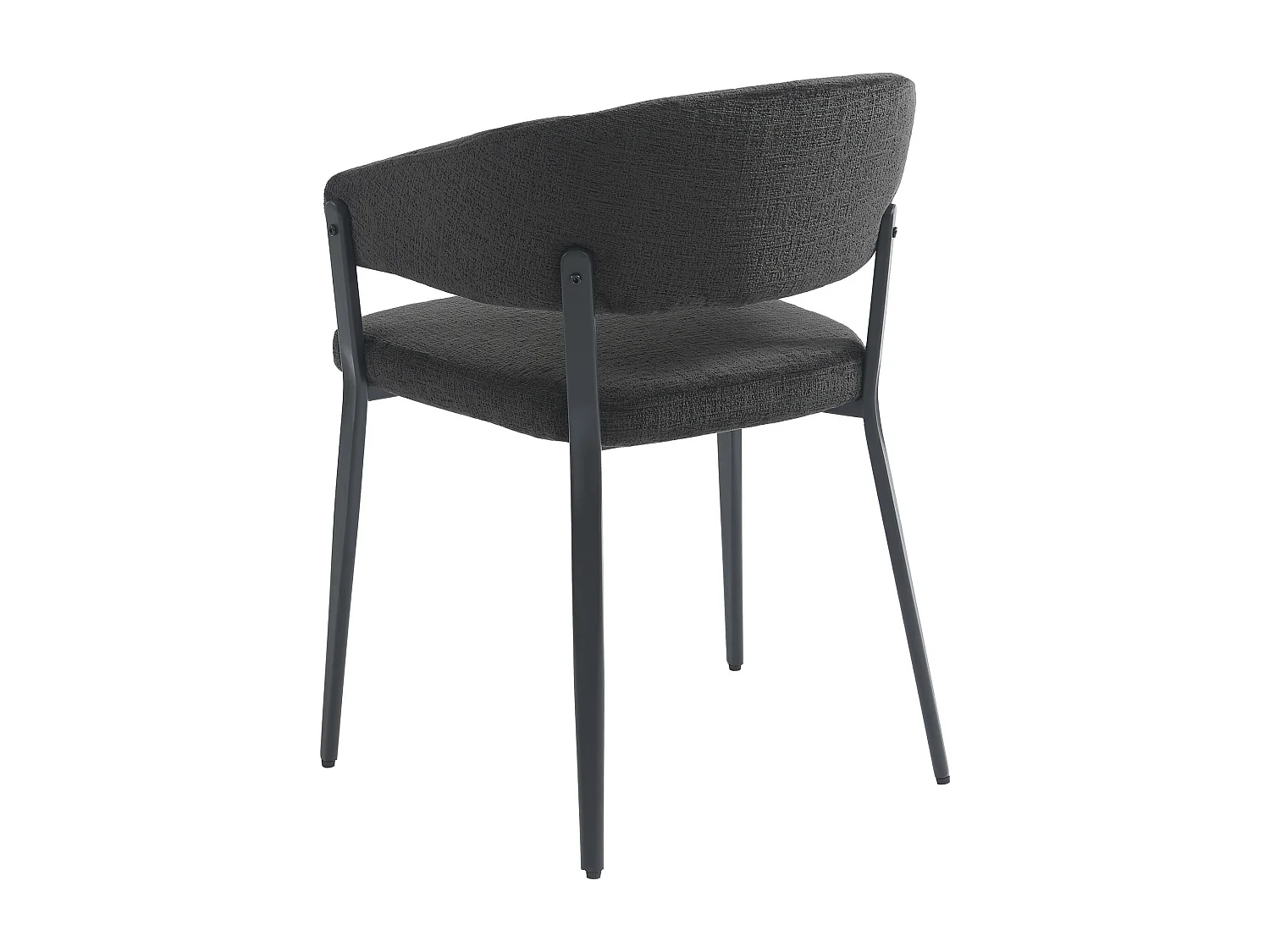 Lot de 6 chaises avec accoudoirs en tissu et métal - Noir - AVRELA