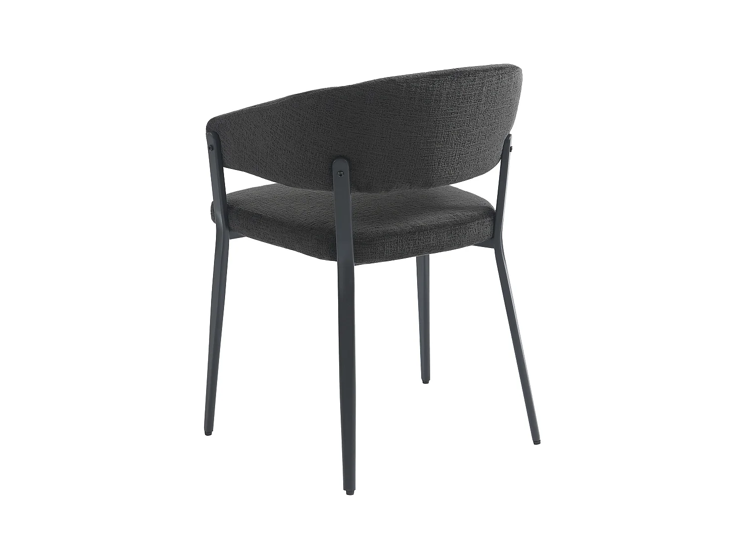 Lot de 6 chaises avec accoudoirs en tissu et métal - Noir - AVRELA