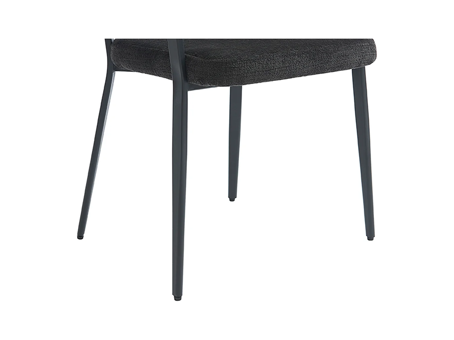 Lot de 6 chaises avec accoudoirs en tissu et métal - Noir - AVRELA