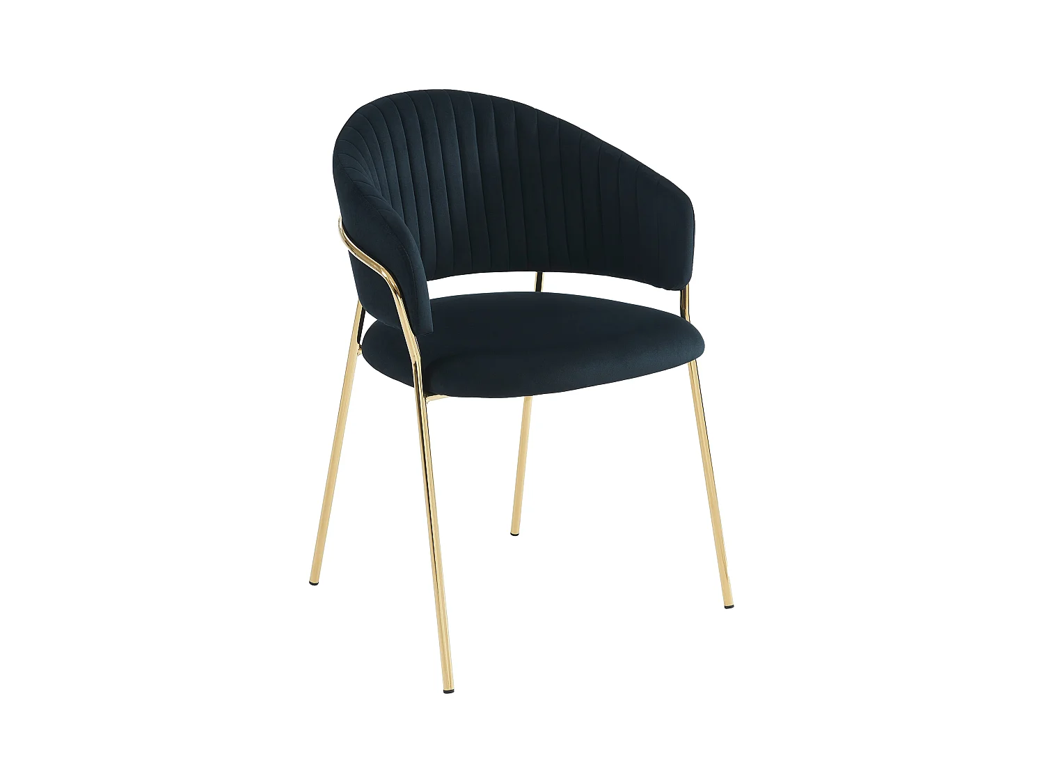 Set van 6 stoelen in fluweel en goudkleurig metaal - Zwart - MADOLIA van Pascal MORABITO