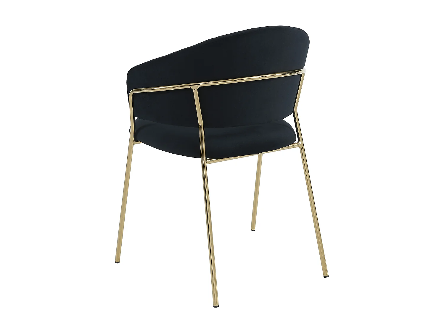 Set van 6 stoelen in fluweel en goudkleurig metaal - Zwart - MADOLIA van Pascal MORABITO