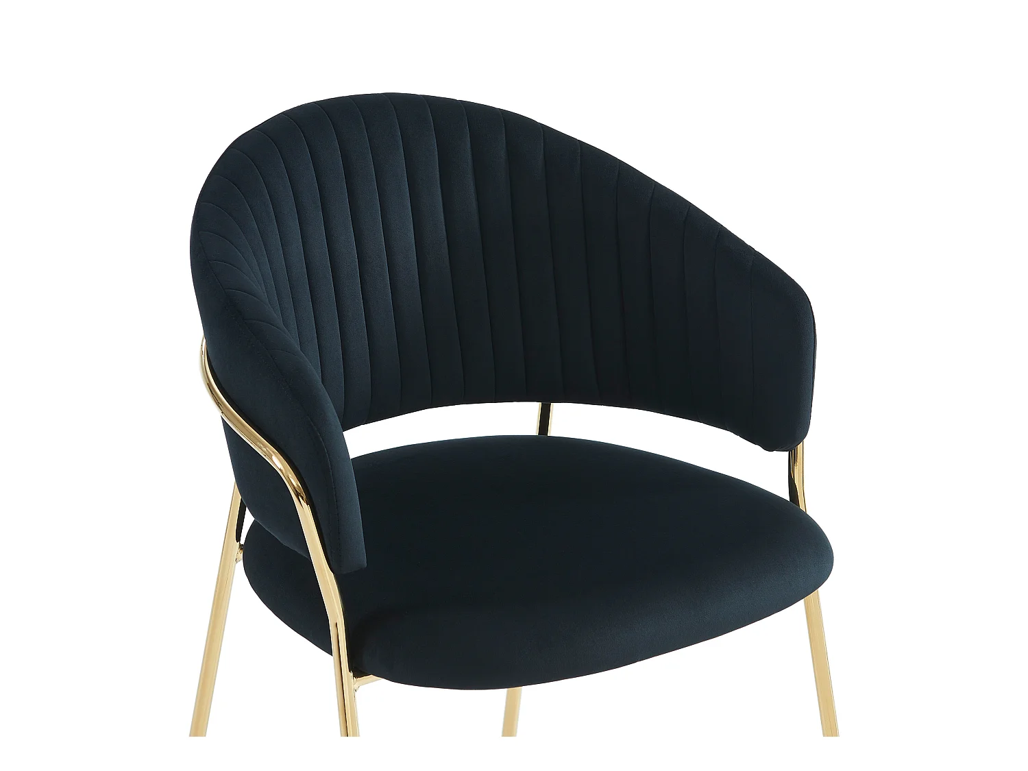 Set van 6 stoelen in fluweel en goudkleurig metaal - Zwart - MADOLIA van Pascal MORABITO