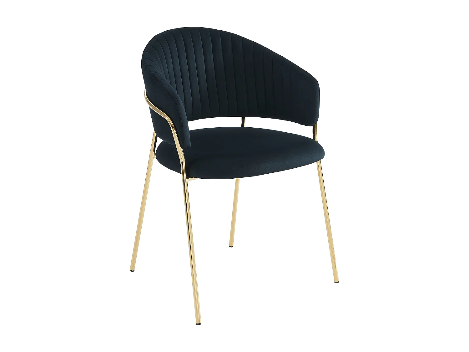 Lot de 6 chaises en velours et métal doré - Noir - MADOLIA de Pascal MORABITO