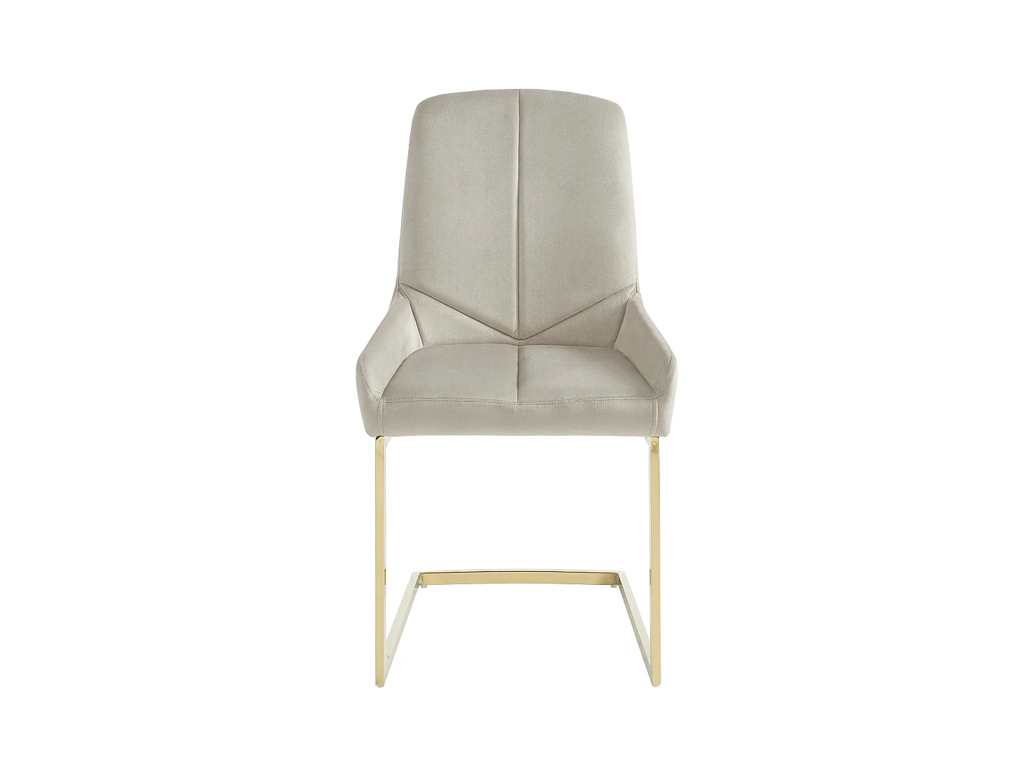 Lot de 6 chaises en velours et métal doré - Beige - BERLONA