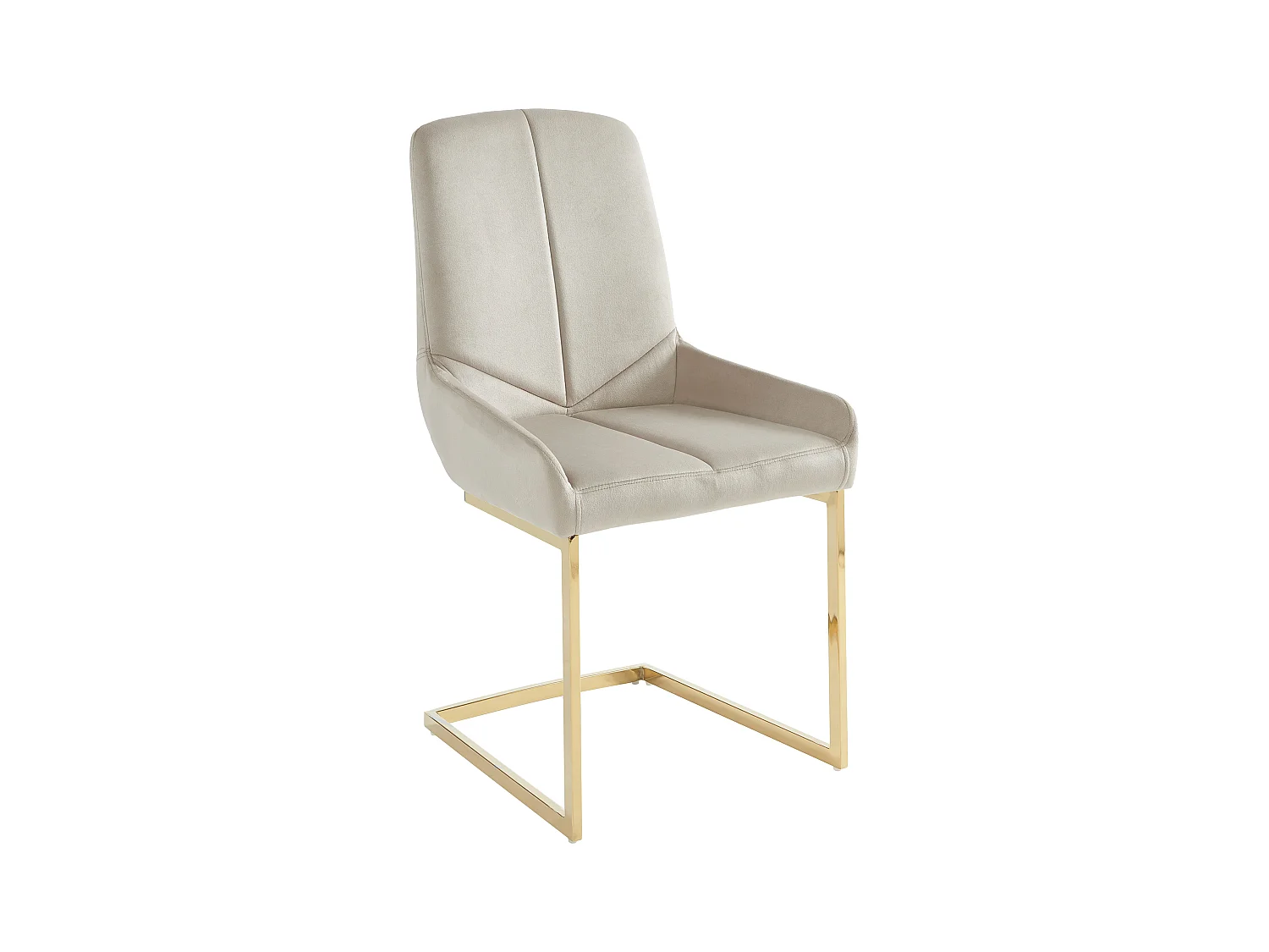 Lot de 6 chaises en velours et métal doré - Beige - BERLONA