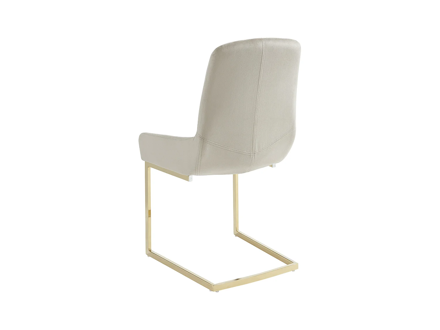 Lot de 6 chaises en velours et métal doré - Beige - BERLONA